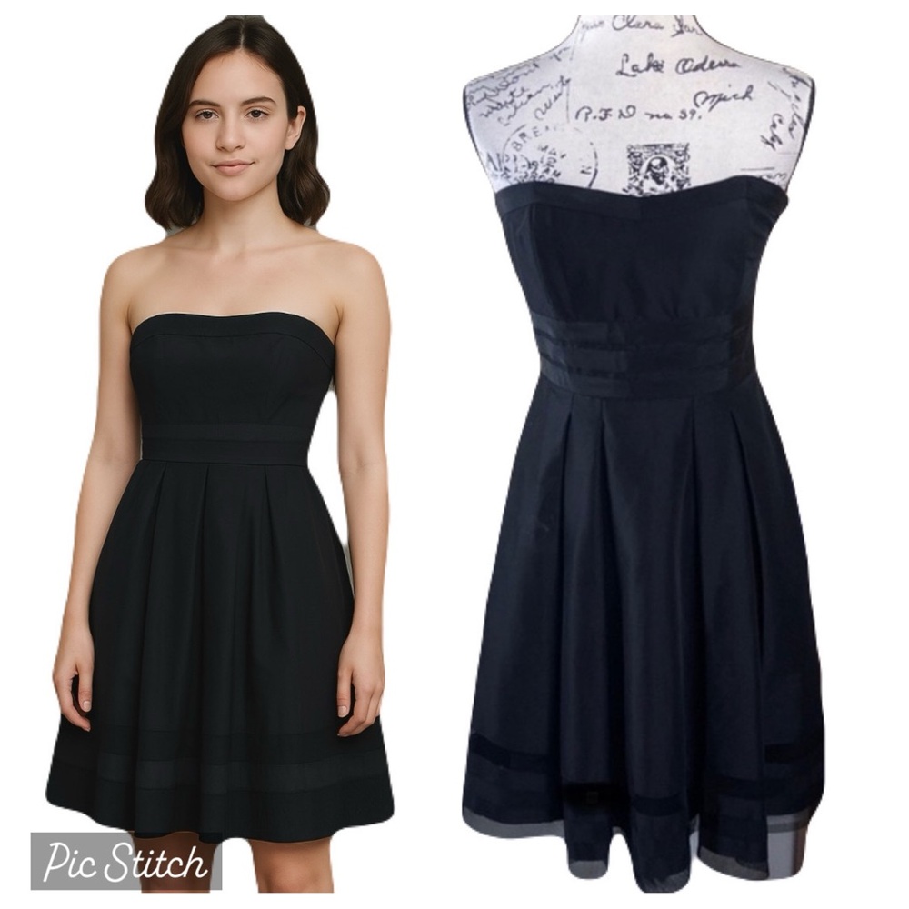 White House Black Market Strapless Black Dress